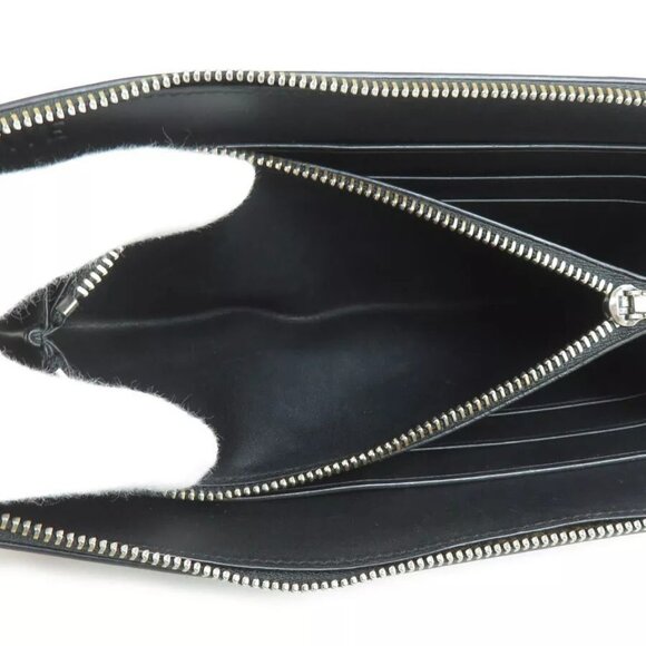 Auth LOEWE Zip Around Long Wallet Brown/Khaki Leather - Picture 12 of 16